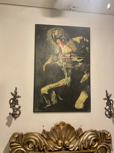 Cuadro Al Óleo Cronos Devorando A Sus Hijos Negro Negro (Usado)
