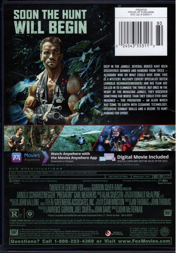 Depredador Predator Schwarzenegger Importado Pelicula Dvd