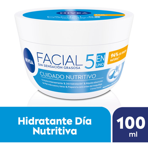Crema Facial NIVEA Cuidado Nutritivo 5 En 1  100 Ml