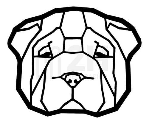 Figura Geométrica Perro Raza Sharpei | Mascotas | Decoración