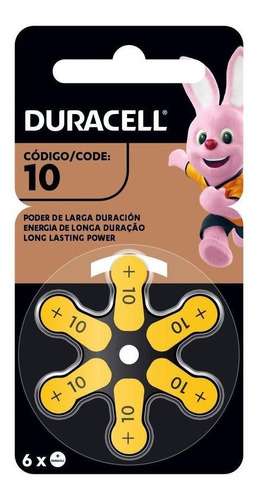 Pilha Duracell Auditiva 10 Com 6 Unidades