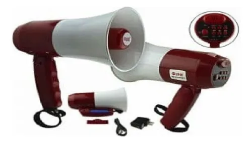 comprar Megafono Recargable Usb Bluetooth Sd Sirena Y Grabacion 