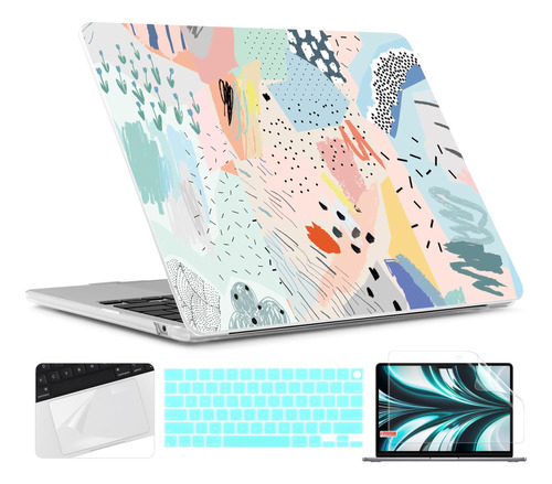 Funda Twolskoo Para Macbook Air 13 M2 + C/teclado Art Flow