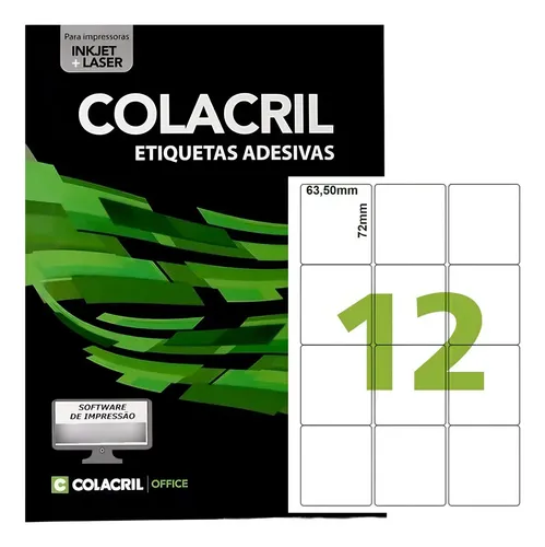 Etiqueta Impressora A4 63,5 X 72mm 100 Fls Ca4364 Colacril Cor