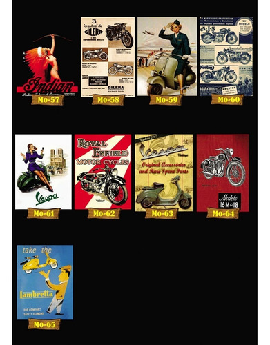 Chapas Motos Antiguas 30x40