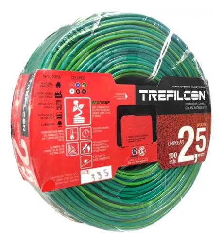 Cable Unipolar 2.5mm Rollo X 100metros Trefilcon