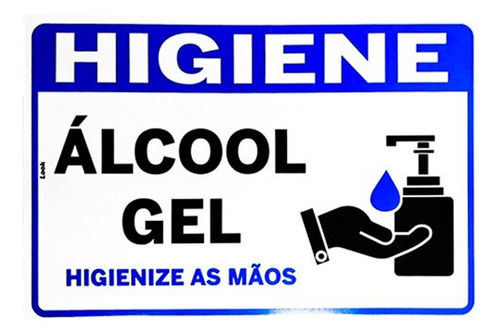 Placa Look 20x30cm (alcool Gel Horizontal) - Kit C/5 Peca