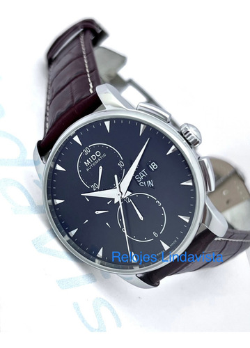 Reloj Mido Baroncelli Chronograph Jumbo Negro Piel Automatic