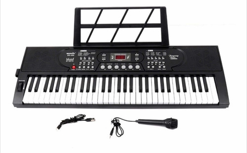 Teclado 61 Teclas Piano Mls-6639 Teclado Musical Color Negro