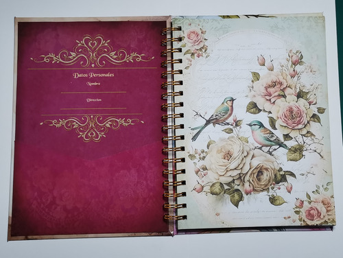 Scrapbook Agenda Diseño Retro Elegante Bullet Journal