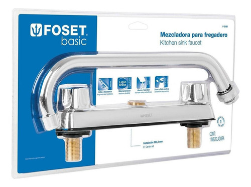 Mezcladora Para Fregadero Manerales Hexagonal Basic Foset