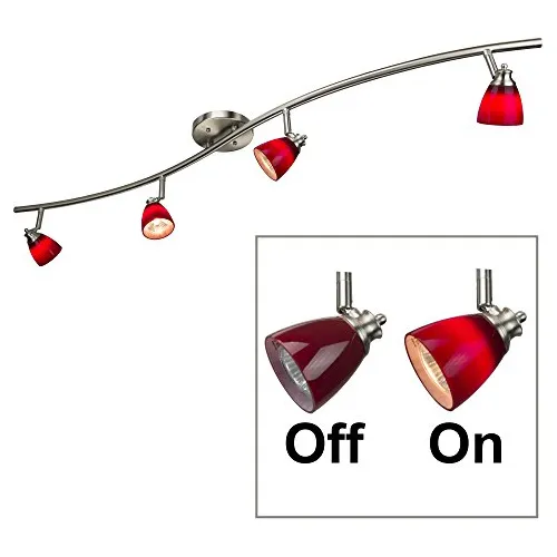 Luz De Riel Ajustable De 4 Luces, Acabado De Acero Cepi...