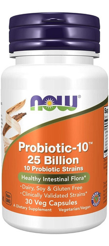 Now Foods Probióticos Probiotic 10 25 Billion 30 Vegcaps Sfn Sabor Sin sabor