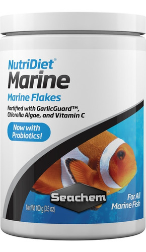 Ração Seachem Nutridiet Marine Flakes  Probiotics 100g 