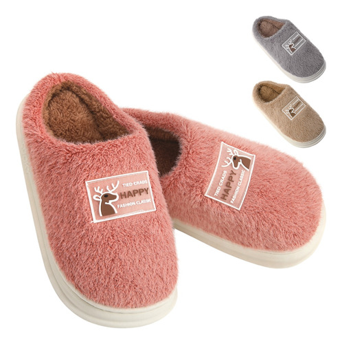 Pantuflas Dama Con Unisex Felpa De Algodón Peluche Suaves