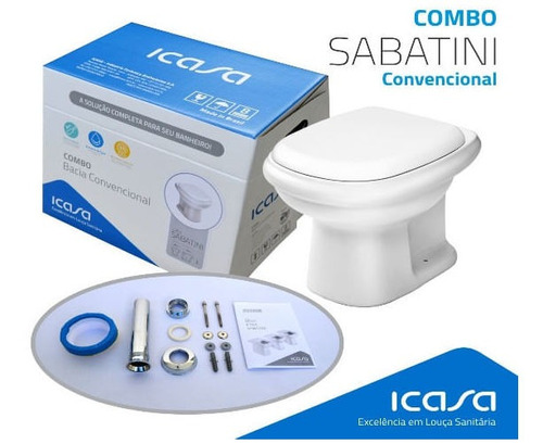 Kit Bacia Convencional E Acessórios Para Instalação Sabatini