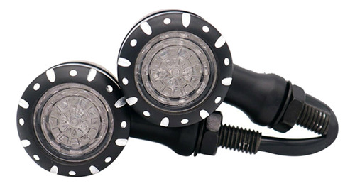 1pair Led Turn Light, Indicadores De Motocicleta Preto