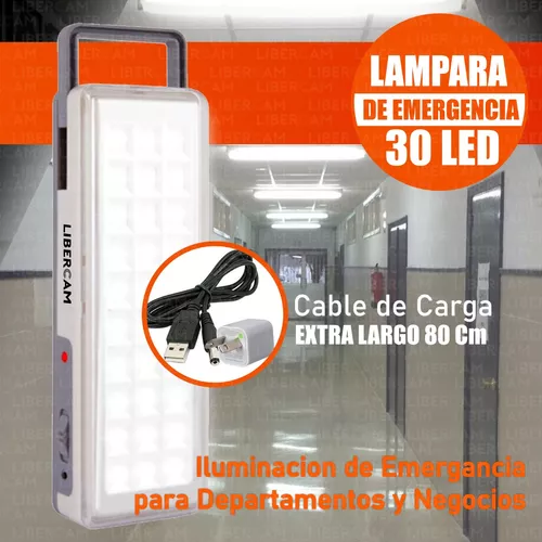 Lámpara Luz Emergencia Candela 30 Leds Autonomia 5 Hs Recarg