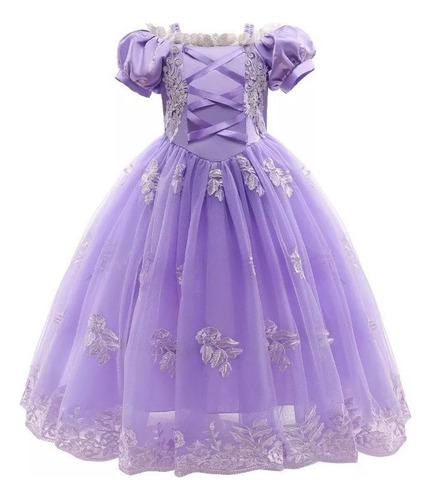 Vestido De Fiesta Princesa Rapunzel Sofia