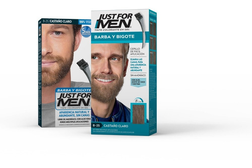 Imagen 5 de 5 de Just For Men Tintura En Gel Para Barba Y Bigote Cubre Canas
