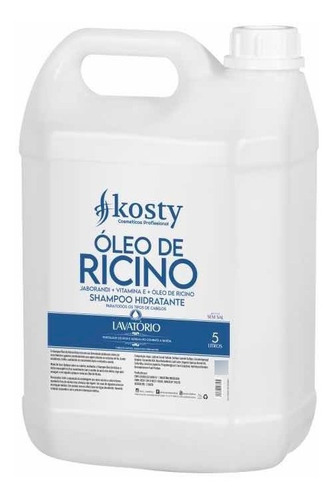 1 Shampoo Óleo De Rícino 5l Lavatório De Salão Kosty