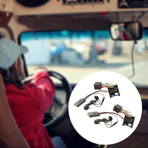 2x Adaptador Auxiliar Bluetooth Com Kit De Microfone Para