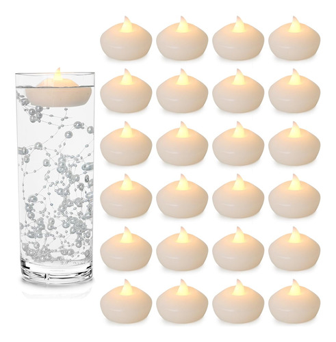 Velas Flotantes Led De 2 Pulgadas, 24 Velas Flotantes Activa