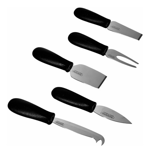 Cuchillos Para Queso Tramontina Plenus 23498/019 5 Pzs Color Negro