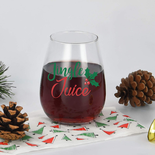Copa De Vino De Navidad, Copa De Vino Sin Tallo De Jingle Ju