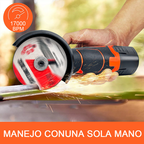 Mini Esmeril Angular Inalámbrica Esmeriladora Pulidora Amolador SUSASSY 3 Inch 12v 18500 Rpm Color Naranja