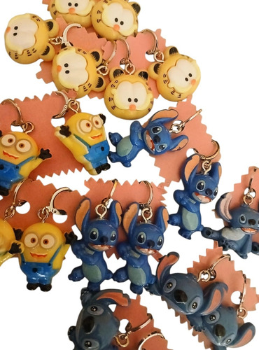 Aros Stitch Azul Acero Quirúrgico Lil Y Stitch Kawai Minions