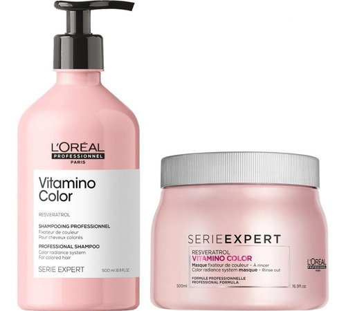 Shampoo 500ml + Mascarilla 500ml Loreal Vitamino Color