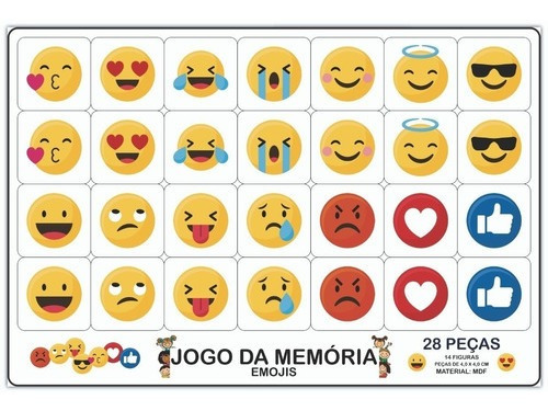 Brinquedo Jogo Educativo Memória Tabuleiro Smiles Madeira