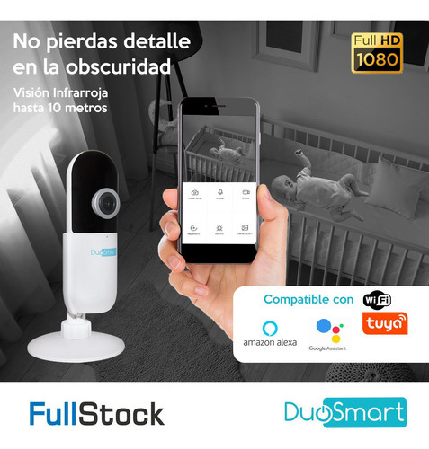 Wi-fi Cámara Interior Ultrapequeña 1080p /amazon/google/tuya Color Blanco