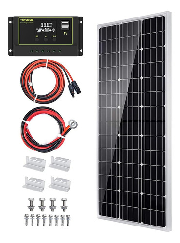 Kit De Panel Solar 100 Vatios 12 Voltios Sistema Monocristal