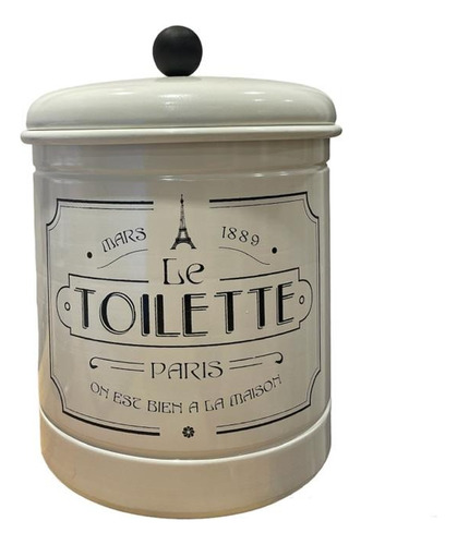 Imagen 1 de 2 de Cesto Para Baño Vintage Toilette Aluminio Enlozado Inoxidabl