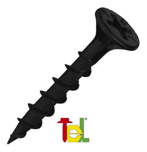 Tornillo Autoperforante Tel Madera 8 X1.3/4 Negro X 250 Und