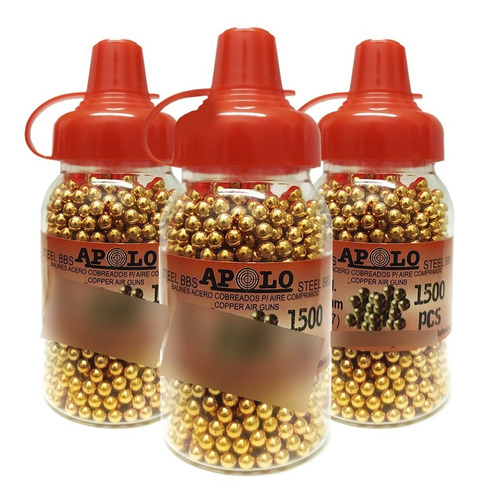 Imagen 4 de 10 de Balines Apolo Acero 4.5 Mm X 1500 - Mamadera