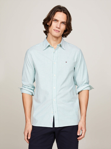 Camisa Verde Th Flex 1985 Collection Tommy Hilfiger Hombre