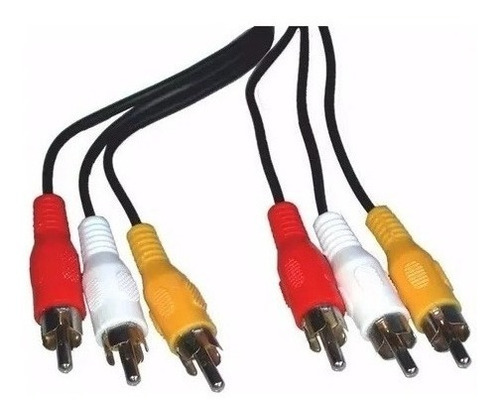 Cable 3 Rca Audio Vídeo Largo 1.5 M Pack Por 10u Em