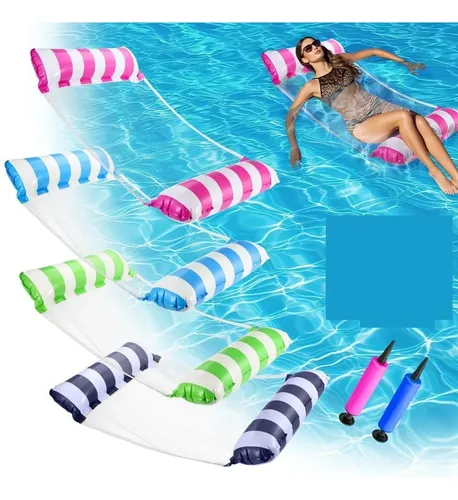 Hamaca Flotante 4 En 1 – Colchoneta De Agua Inflable Para Piscina Y Playa, Con Reposabrazos Y Respaldo, Tamaño 105 X 120 Cm