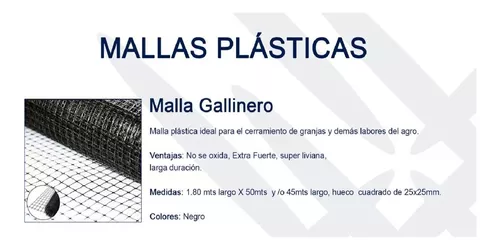 Malla Gallinero Plastica 1.80 Mts x 50 Mts – Suministros Ardila