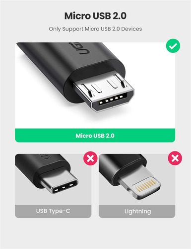 Cabo Otg Usb V8 Android Celular Usar Pen Drive Mouse Teclado