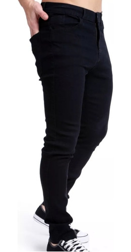 Jeans Semi Chupin Color Negro Calce Perfecto.