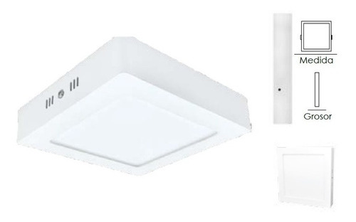 Lampara/luminario Led Cuadrado Sobreponer Color Blanco 18w