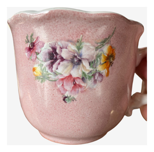 Juego De Te En Ceramica Decorado A Mano Rosa Floreado