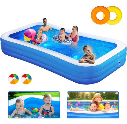 Alberca Inflable Grandes Piscinas Rectangular Azul 380cm