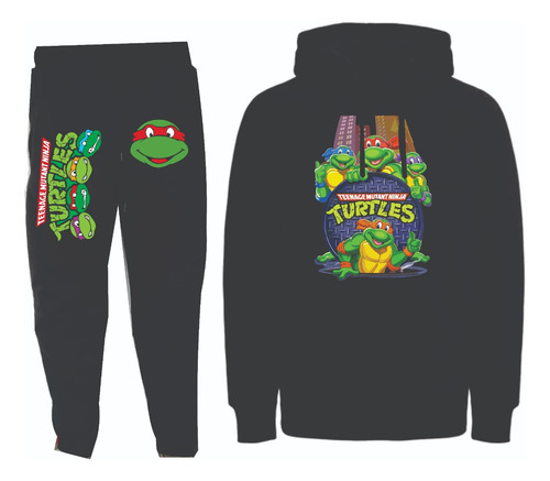 Conjuntos Jogger+buzo Hood Ie Tortugas Ninja Niños Adultos