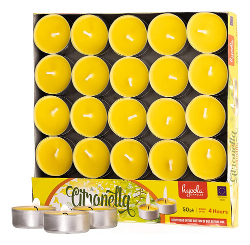 Velas De Citronela Tealight - Vela Antimosquitos - 4 Horas D