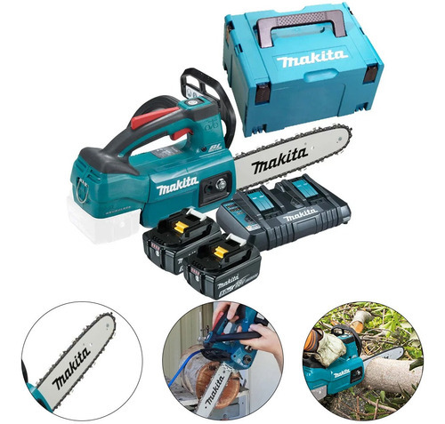 Motosierra + Kit 2 Bat 5ah +mak-pac duc254z - Makita Color Blue 220 V